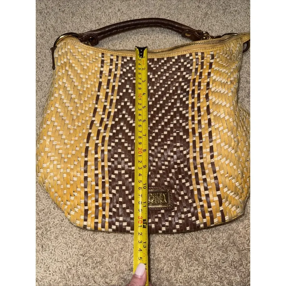Badgley Mishka Plaid Crossbody Bag Medium Size Gold Hardware Leather Bag B000458